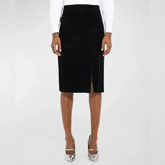 NWT Theory High Waist Side Slit Drape Velvet Skirt size 14 - Picture 1 of 7